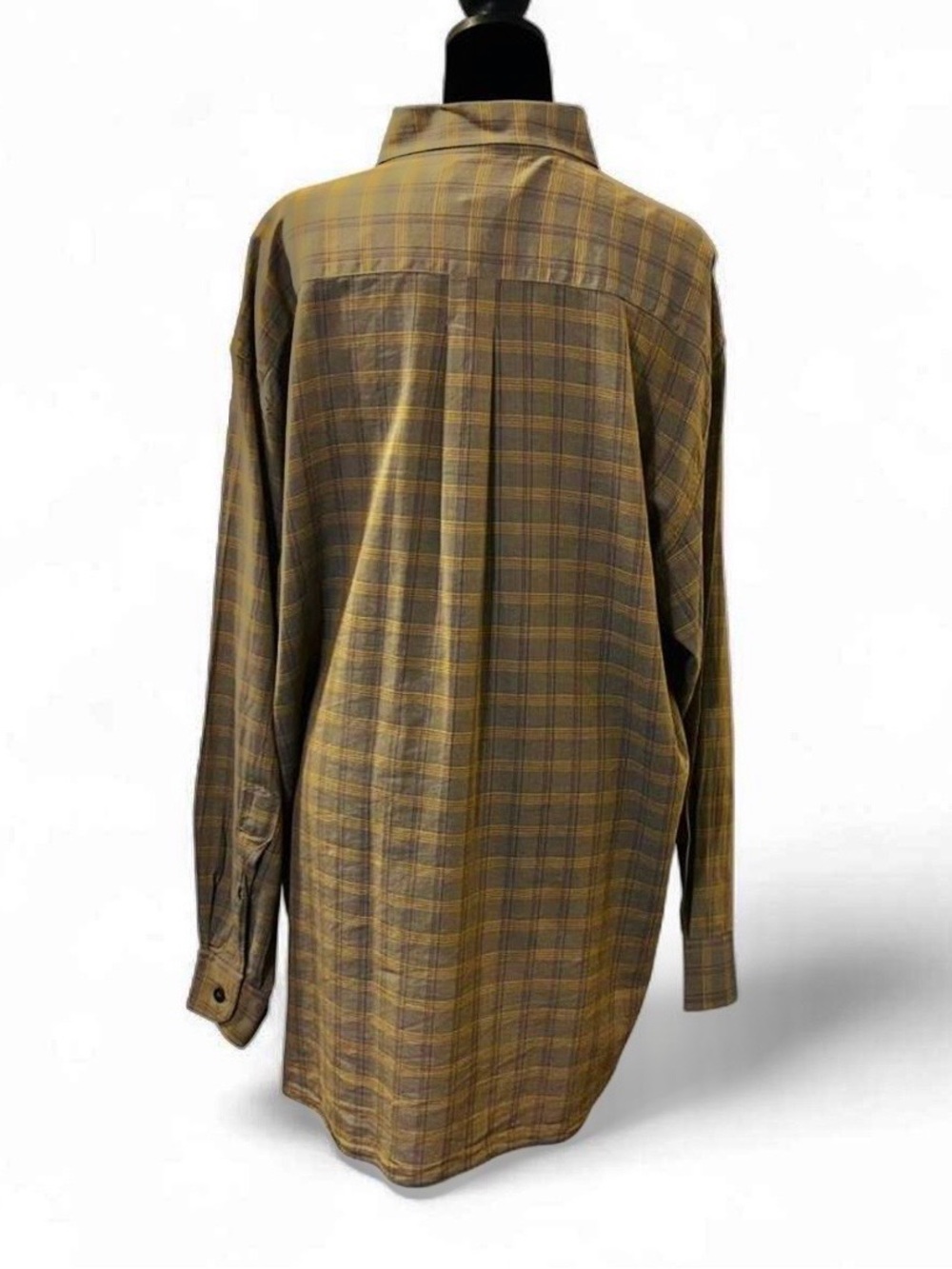 Ermenegildo Zegna Olive and Yellow Plaid 100 % Cotton Shirt - Picture 3 of 3